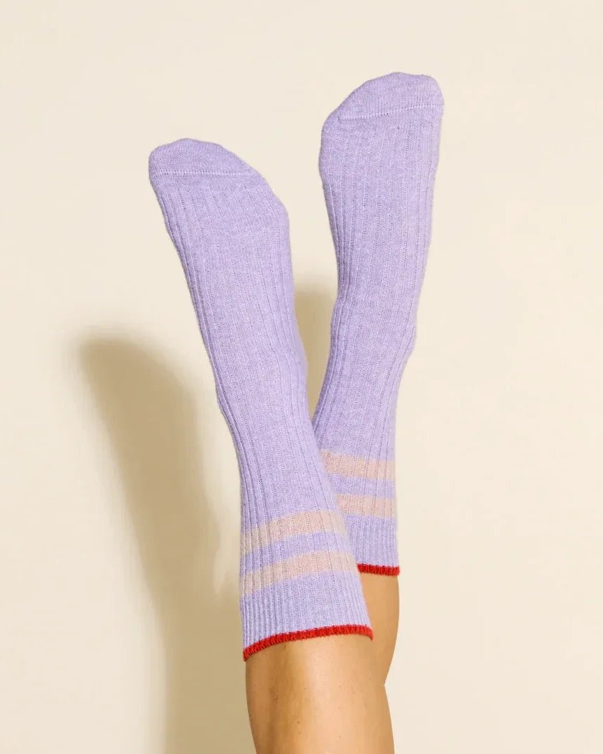 Popeia - Dünne Stricksocken aus Wolle • Lila - Socken - ROSA ECK