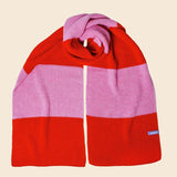 Popeia - Gestreifter Schal aus Merinowolle • Pink/Rot - Schal - ROSA ECK