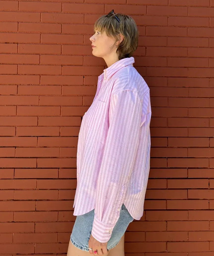 popeia - Hemdbluse Gestreift aus Bio - Baumwolle • Pink/Rot - Hemd - ROSA ECK Concept Store