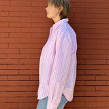 popeia - Hemdbluse Gestreift aus Bio - Baumwolle • Pink/Rot - Hemd - ROSA ECK Concept Store