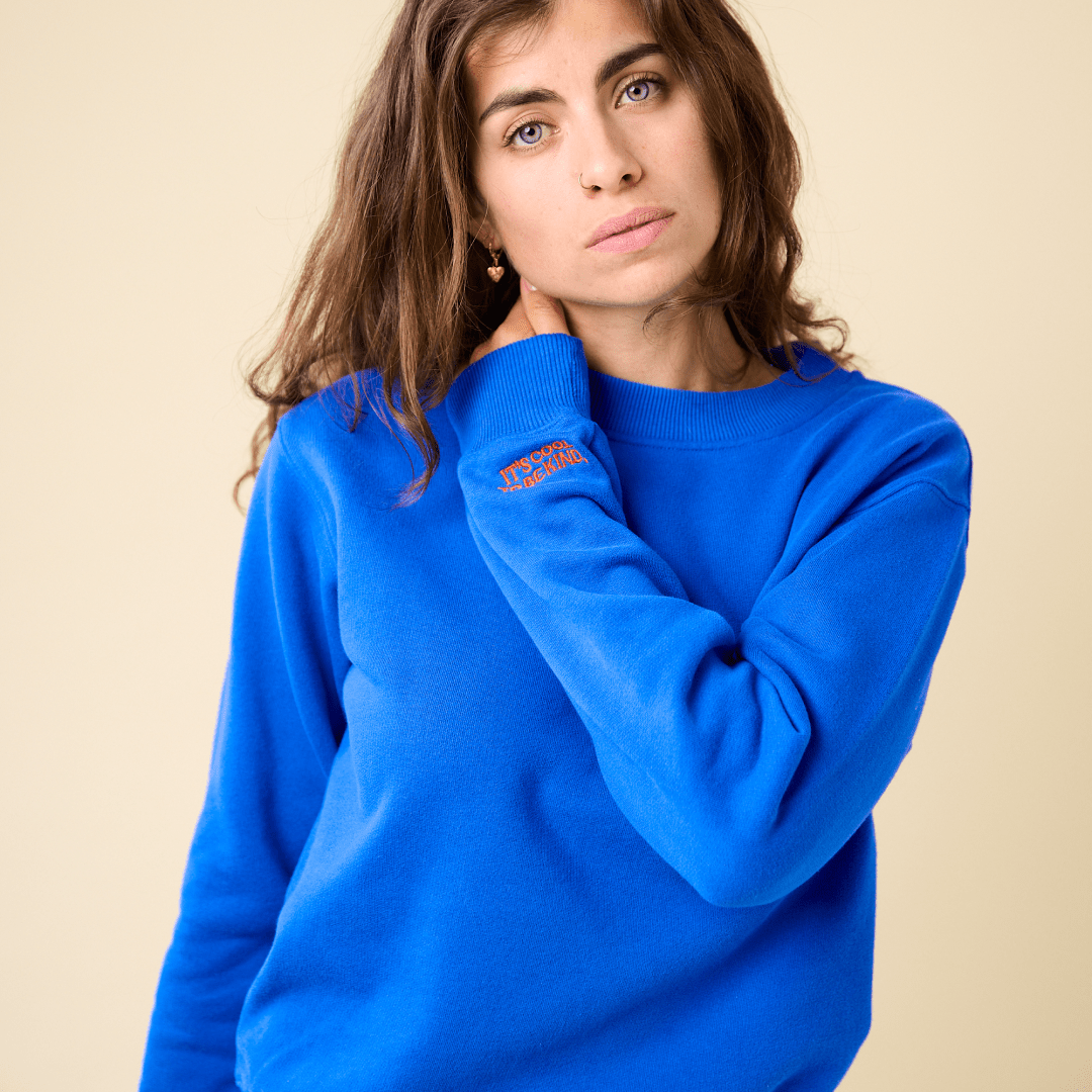 popeia - KINDNESS Sweater aus Bio - Baumwolle | Royal Blue - ROSA ECK