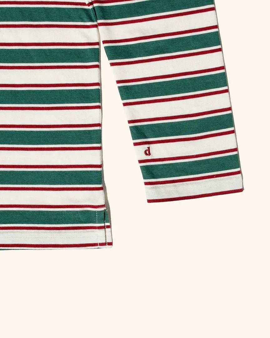 popeia - Langarmshirt aus Bio - Baumwolle • Dunkelgrün/Bordeaux - Langarmshirt - ROSA ECK