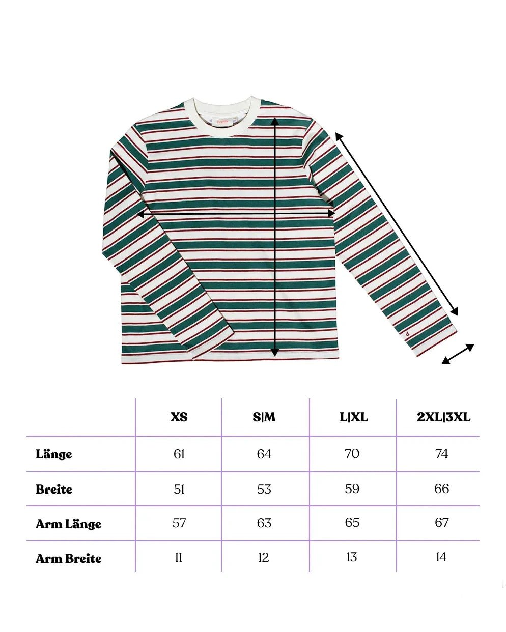 popeia - Langarmshirt aus Bio - Baumwolle • Dunkelgrün/Bordeaux - Langarmshirt - ROSA ECK