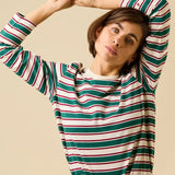 popeia - Langarmshirt aus Bio - Baumwolle • Dunkelgrün/Bordeaux - Langarmshirt - ROSA ECK