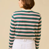 popeia - Langarmshirt aus Bio - Baumwolle • Dunkelgrün/Bordeaux - Langarmshirt - ROSA ECK