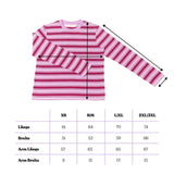 popeia - Langarmshirt Gestreift aus Bio - Baumwolle • Aubergine/Pink - ROSA ECK