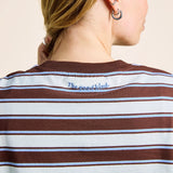 Gestreiftes Langarmshirt in Braun und Hellblau – Ansicht 5