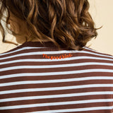 Gestreiftes Langarmshirt in Braun und Cremeweiß – Ansicht 5