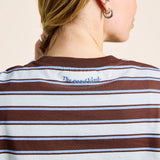 Gestreiftes Langarmshirt in Braun und Hellblau – Ansicht 5