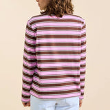 Gestreiftes Langarmshirt in Braun und Pink – Ansicht 5