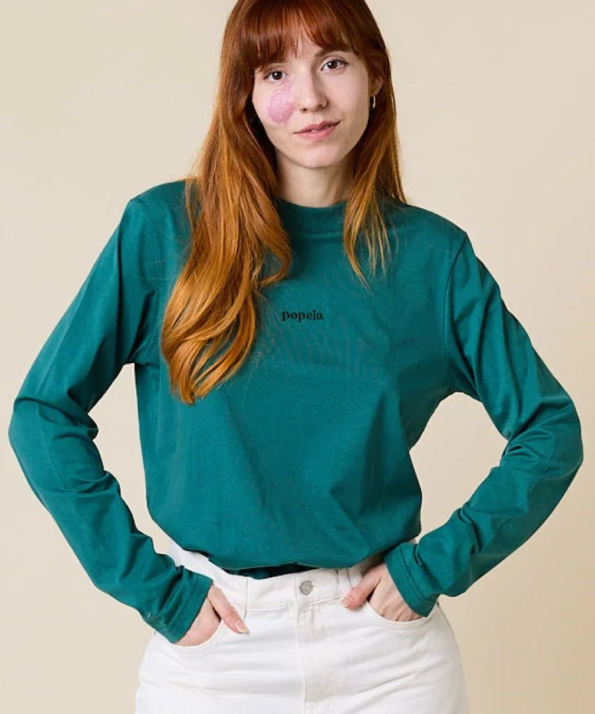 popeia - Langarmshirt Gestreift aus Bio - Baumwolle • College Grün - Langarmshirt - ROSA ECK