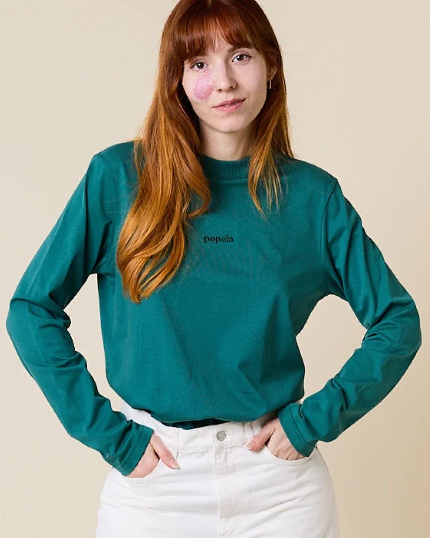 popeia - Langarmshirt Gestreift aus Bio - Baumwolle • College Grün - Langarmshirt - ROSA ECK
