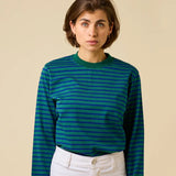 popeia - Langarmshirt Gestreift aus Bio - Baumwolle • Dunkelgrün/Blau - Langarmshirt - ROSA ECK