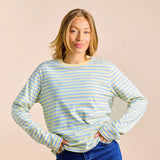 popeia - Langarmshirt Gestreift aus Bio - Baumwolle • Gelb/Hellblau - ROSA ECK