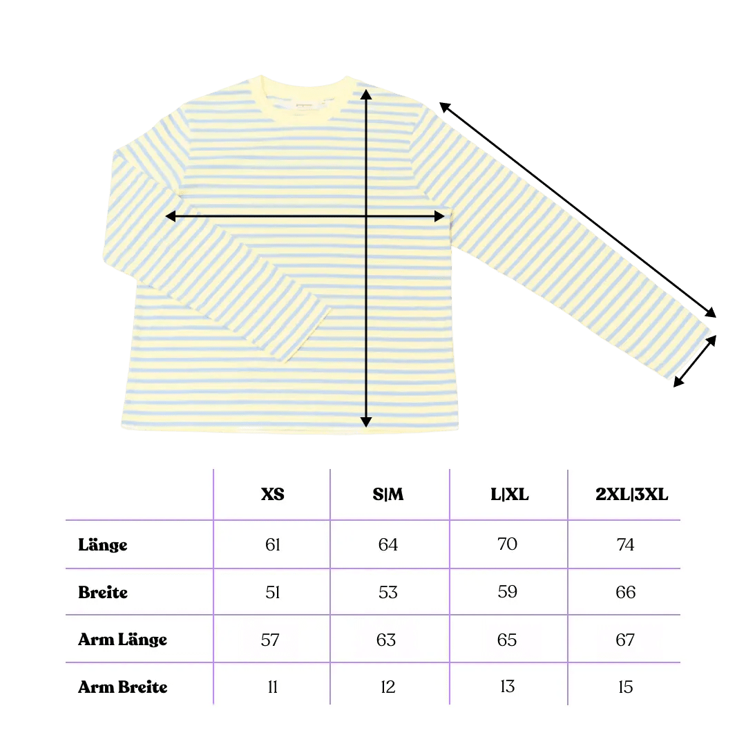 popeia - Langarmshirt Gestreift aus Bio - Baumwolle • Gelb/Hellblau - ROSA ECK