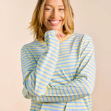 popeia - Langarmshirt Gestreift aus Bio - Baumwolle • Gelb/Hellblau - ROSA ECK