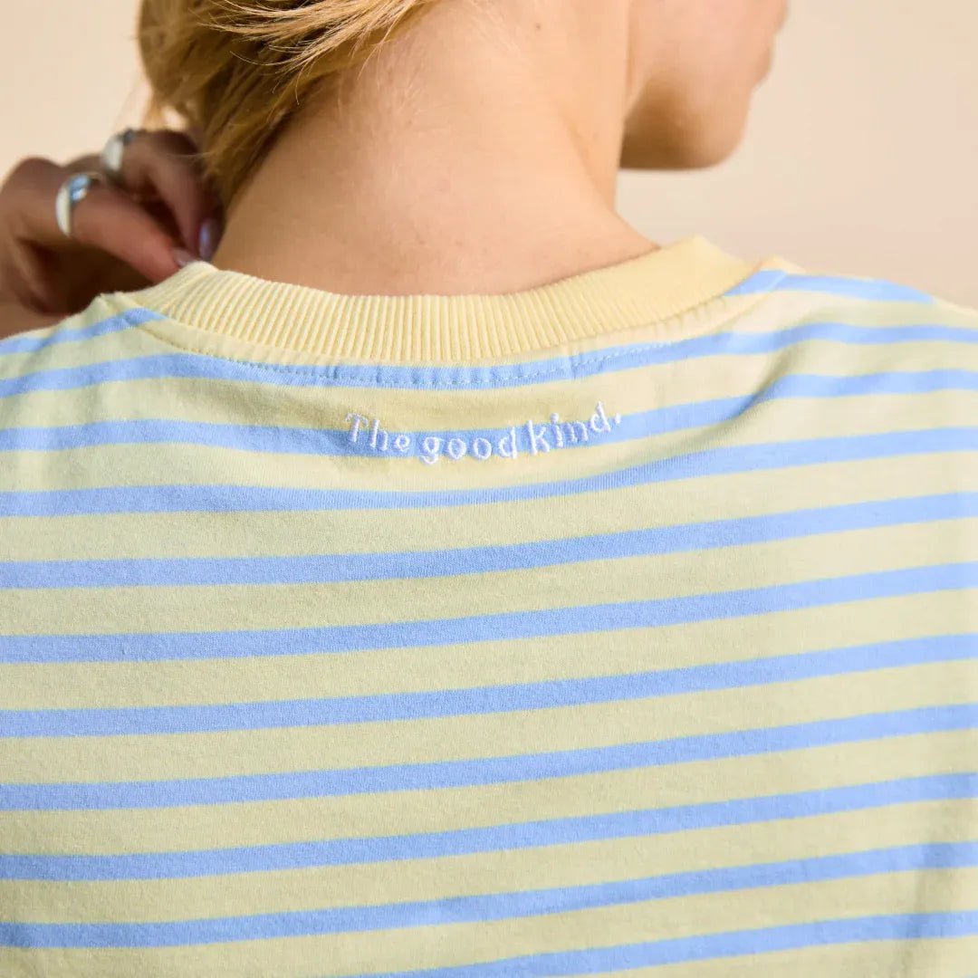 popeia - Langarmshirt Gestreift aus Bio - Baumwolle • Gelb/Hellblau - ROSA ECK