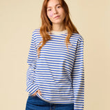 popeia - Langarmshirt Gestreift aus Bio - Baumwolle | Königsblau/Off - White - Langarmshirt - ROSA ECK Concept Store