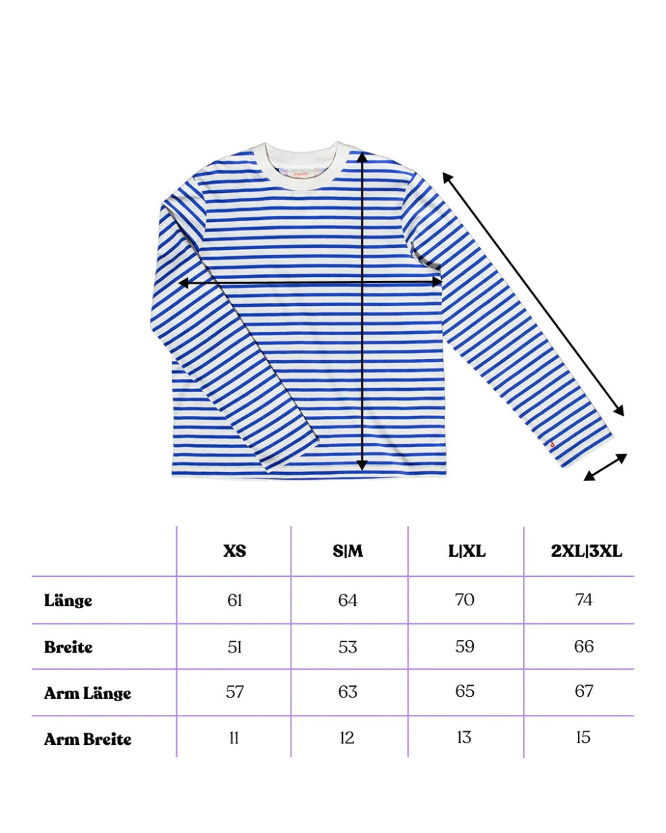 popeia - Langarmshirt Gestreift aus Bio - Baumwolle • Königsblau/Off - White - Langarmshirt - ROSA ECK Concept Store