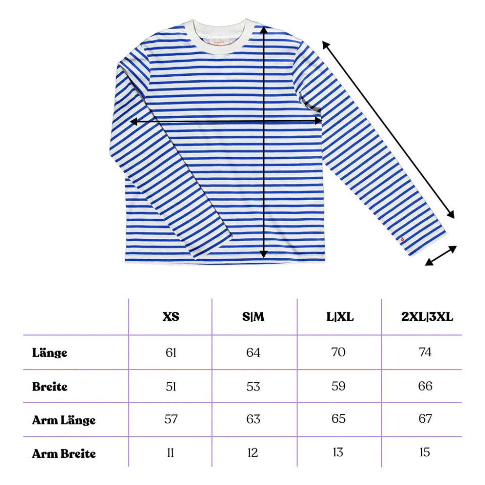 popeia - Langarmshirt Gestreift aus Bio - Baumwolle • Königsblau/Off - White - Langarmshirt - ROSA ECK Concept Store