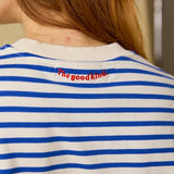 popeia - Langarmshirt Gestreift aus Bio - Baumwolle | Königsblau/Off - White - Langarmshirt - ROSA ECK Concept Store