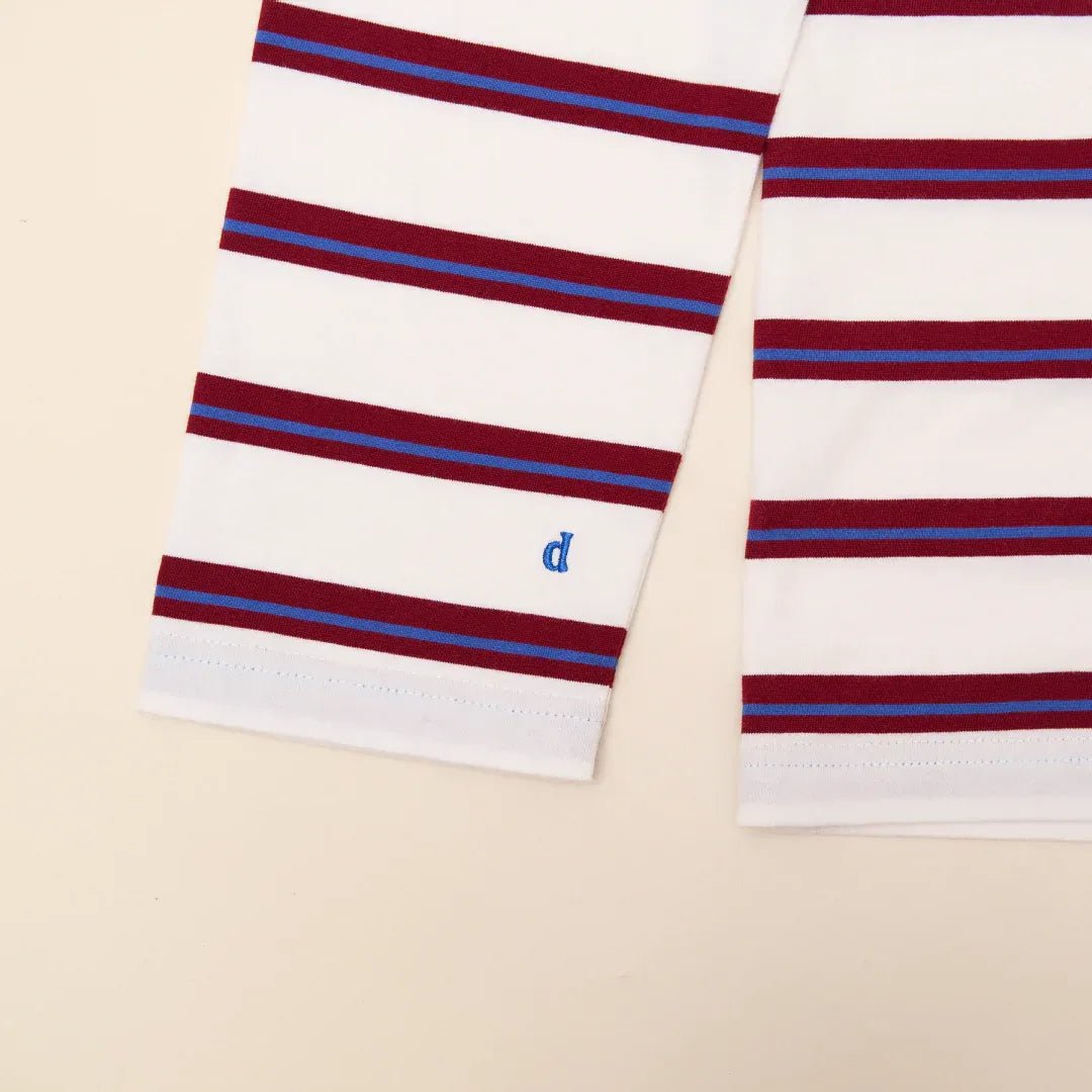 popeia - Langarmshirt Gestreift aus Bio - Baumwolle • Königsblau/Rot - ROSA ECK