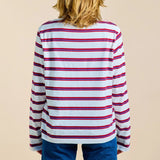 popeia - Langarmshirt Gestreift aus Bio - Baumwolle • Königsblau/Rot - ROSA ECK