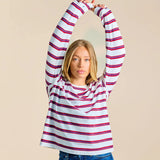 popeia - Langarmshirt Gestreift aus Bio - Baumwolle • Königsblau/Rot - ROSA ECK