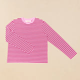 Gestreiftes Langarmshirt in Pink und Dunkelrot – Ansicht 2