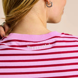 Gestreiftes Langarmshirt in Pink und Dunkelrot – Ansicht 5