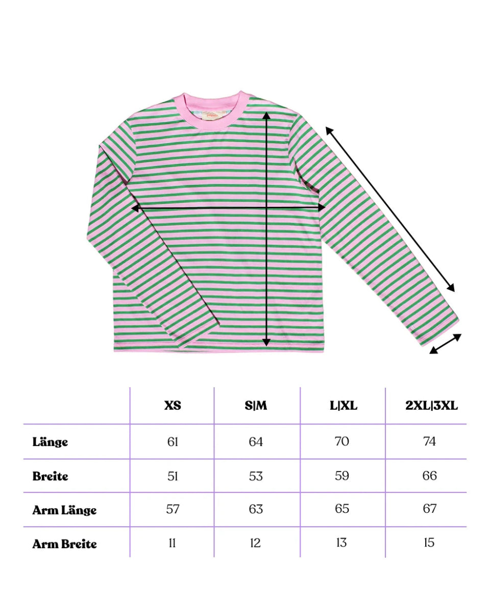 popeia - Langarmshirt Gestreift aus Bio - Baumwolle • Pink/Grün - Langarmshirt - ROSA ECK Concept Store