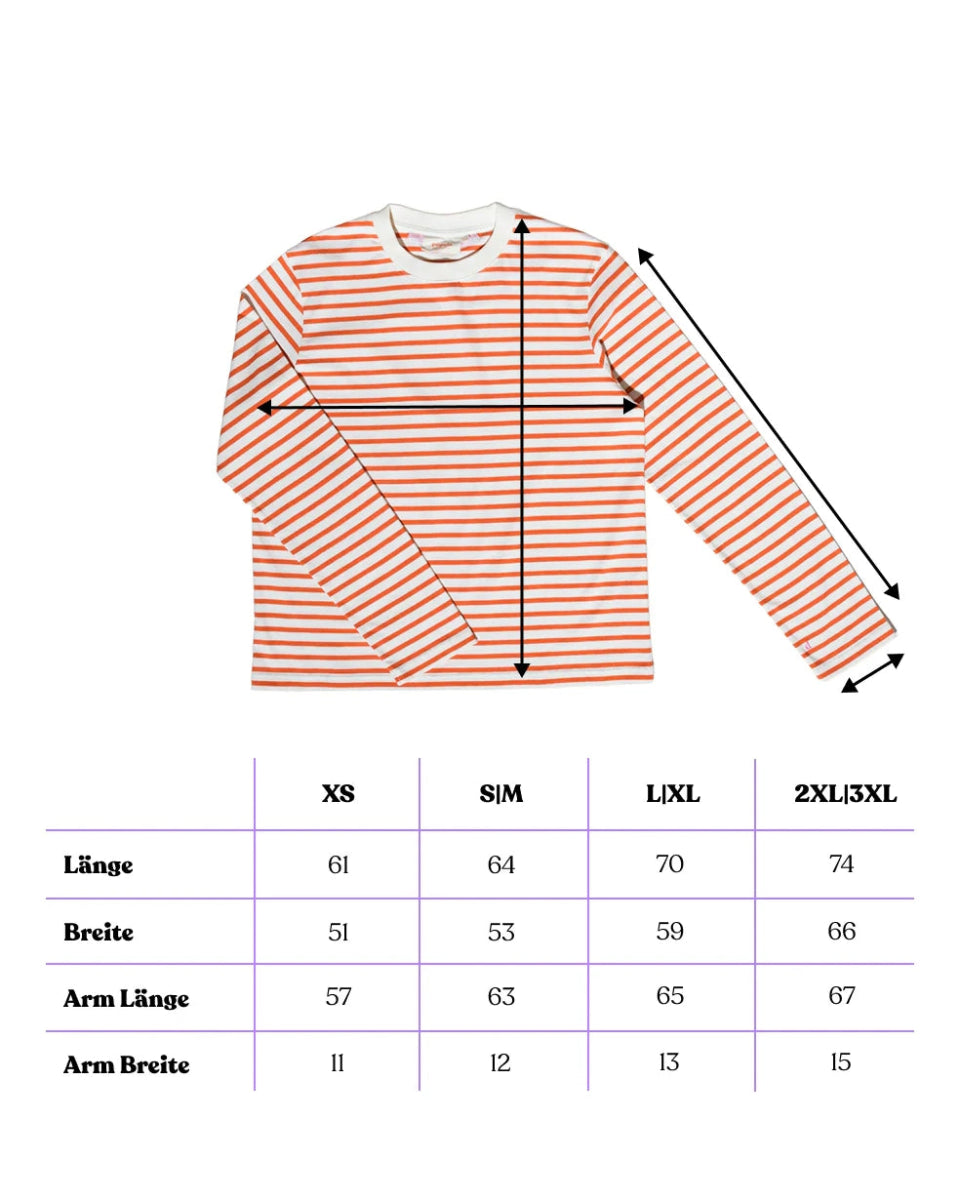 popeia - Langarmshirt Gestreift aus Bio - Baumwolle • Popeia Rot/Off - White - Langarmshirt - ROSA ECK Concept Store
