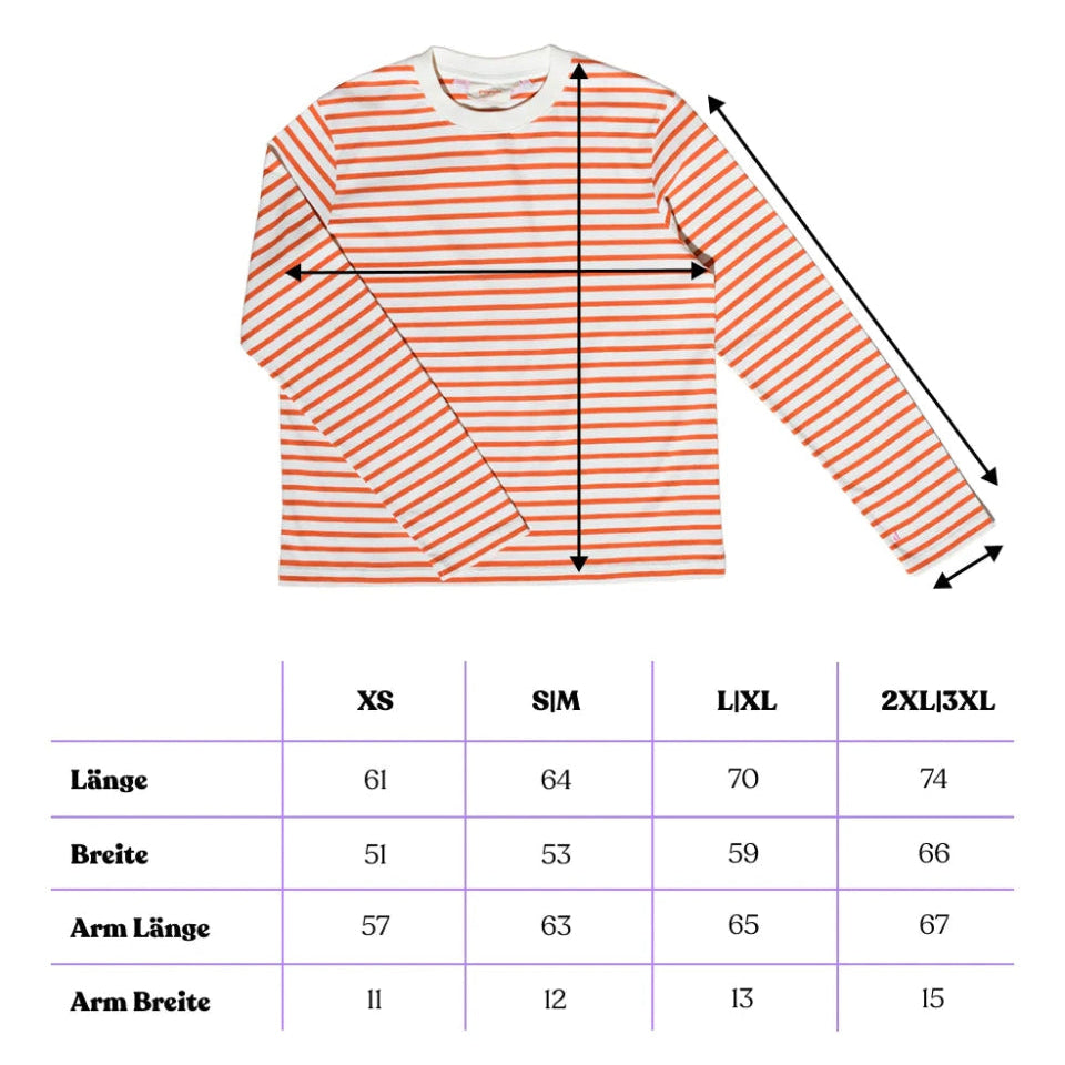 popeia - Langarmshirt Gestreift aus Bio - Baumwolle • Popeia Rot/Off - White - Langarmshirt - ROSA ECK Concept Store