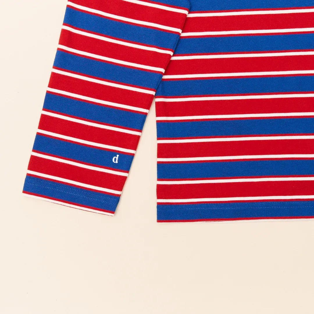 popeia - Langarmshirt Gestreift aus Bio - Baumwolle • Rot/Blau - ROSA ECK