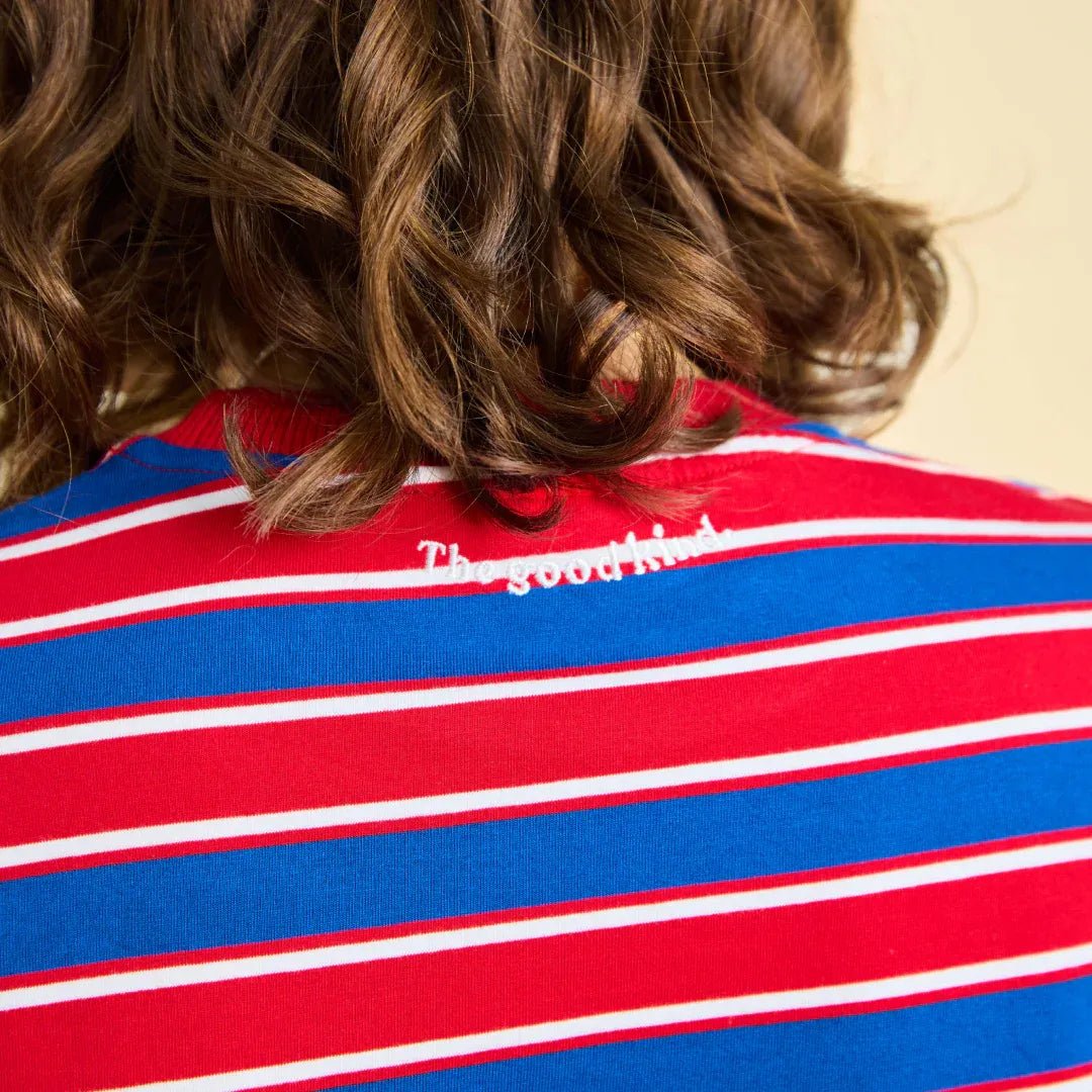 popeia - Langarmshirt Gestreift aus Bio - Baumwolle • Rot/Blau - ROSA ECK