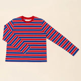popeia - Langarmshirt Gestreift aus Bio - Baumwolle • Rot/Blau - ROSA ECK