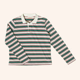 popeia - Poloshirt Gestreift aus Bio - Baumwolle • Dunkelgrün/Bordeaux - Poloshirt - ROSA ECK