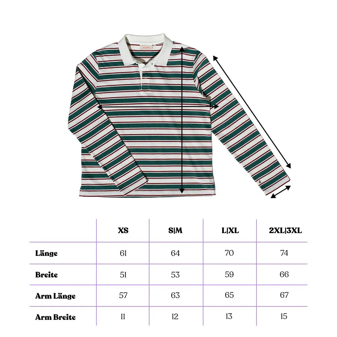 popeia - Poloshirt Gestreift aus Bio - Baumwolle • Dunkelgrün/Bordeaux - Poloshirt - ROSA ECK