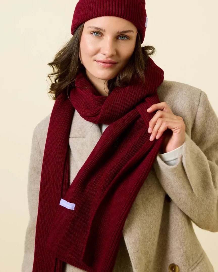Popeia - Schal aus Merinowolle • Bordeaux - Schal - ROSA ECK