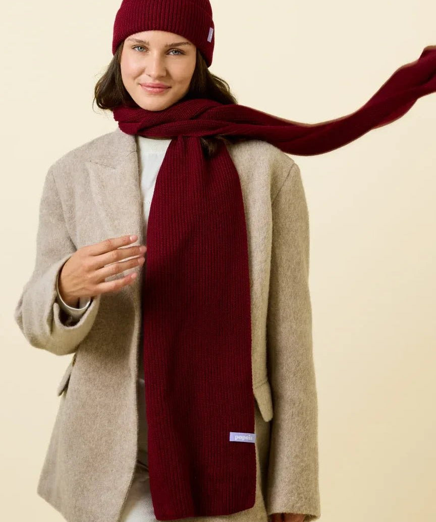 Popeia - Schal aus Merinowolle • Bordeaux - Schal - ROSA ECK