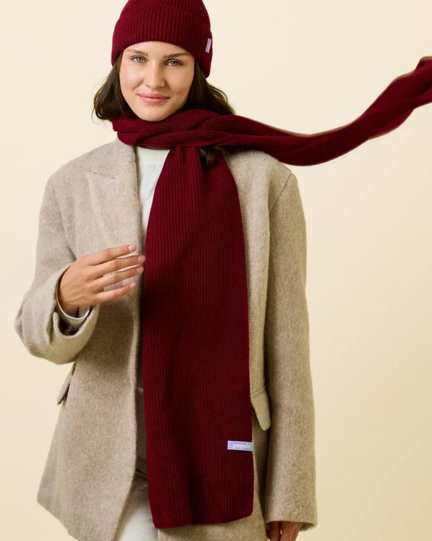 Popeia - Schal aus Merinowolle • Bordeaux - Schal - ROSA ECK