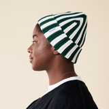 popeia - Special Beanie aus Merinowolle | Grün/Weiß - ROSA ECK - , ,