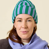 Popeia - Special Beanie aus Merinowolle • Lila/Grün - Beanie - ROSA ECK