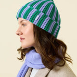 Popeia - Special Beanie aus Merinowolle • Lila/Grün - Beanie - ROSA ECK