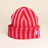 popeia - Special Beanie aus Merinowolle | Pink/Rot - ROSA ECK - , ,