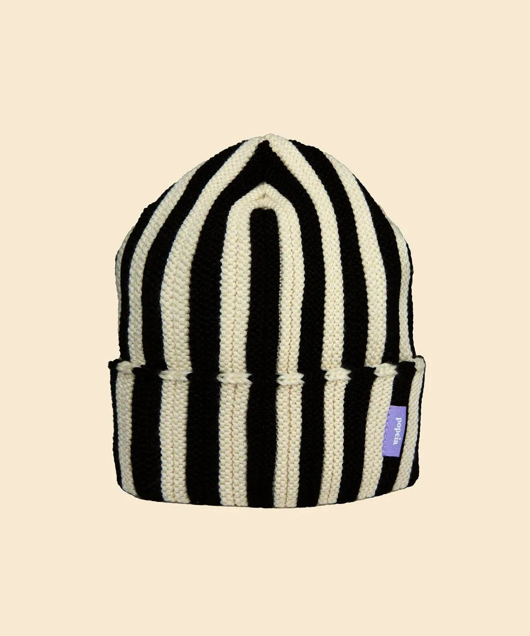 popeia - Special Beanie aus Merinowolle • Schwarz/Weiß - Mütze - ROSA ECK
