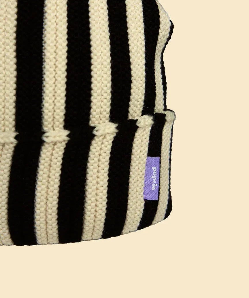popeia - Special Beanie aus Merinowolle • Schwarz/Weiß - Mütze - ROSA ECK