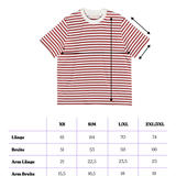 popeia - T-Shirt Gestreift aus Bio - Baumwolle • Bordeaux/Off - White - T-Shirt - ROSA ECK Concept Store