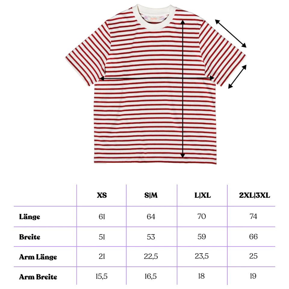 popeia - T-Shirt Gestreift aus Bio - Baumwolle • Bordeaux/Off - White - T-Shirt - ROSA ECK Concept Store