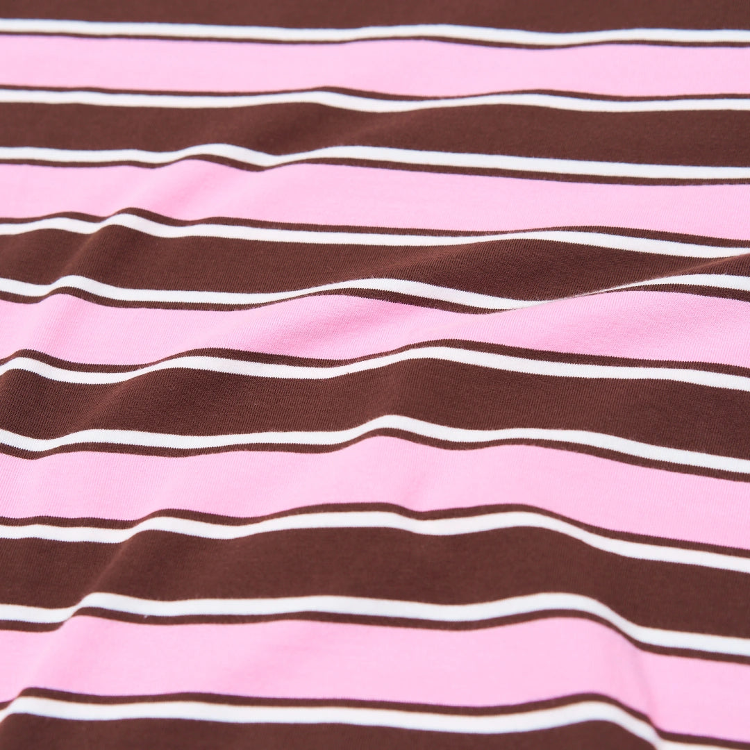 Gestreiftes T-Shirt in Braun und Pink – Ansicht 7